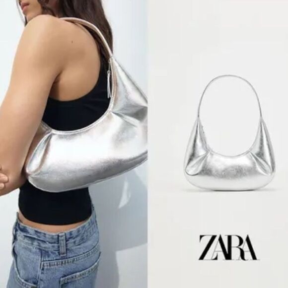 ZARA METALLIC OVAL SHOULDER BAG - Picture 2 of 8